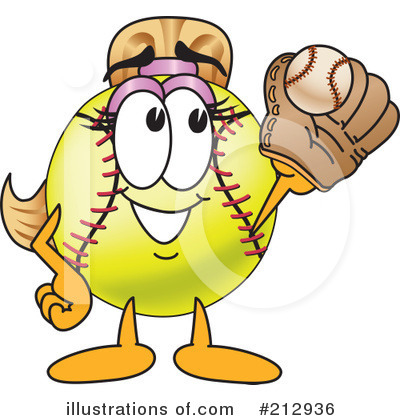 Royalty-Free (RF) Softball Mascot Clipart Illustration by Mascot Junction - Stock Sample #212936