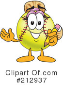 Softball Mascot Clipart #212937 by Mascot Junction