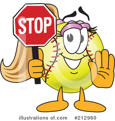 Royalty-Free (RF) Softball Mascot Clipart Illustration by Mascot Junction - Stock Sample #212960