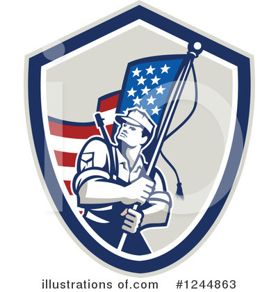 Royalty-Free (RF) Soldier Clipart Illustration by patrimonio - Stock Sample #1244863