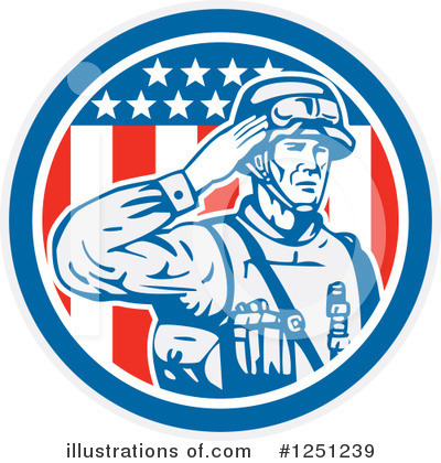 Royalty-Free (RF) Soldier Clipart Illustration by patrimonio - Stock Sample #1251239