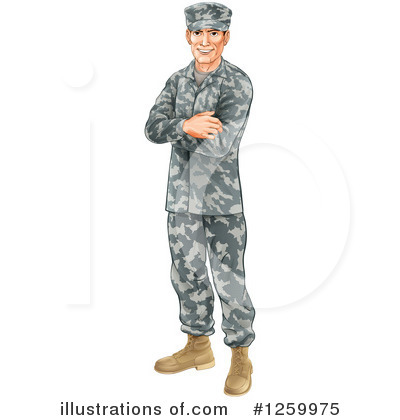 Royalty-Free (RF) Soldier Clipart Illustration by AtStockIllustration - Stock Sample #1259975