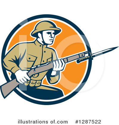 Royalty-Free (RF) Soldier Clipart Illustration by patrimonio - Stock Sample #1287522