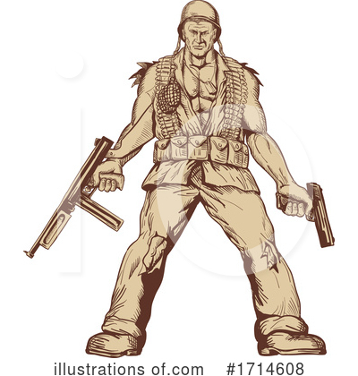 Royalty-Free (RF) Soldier Clipart Illustration by patrimonio - Stock Sample #1714608