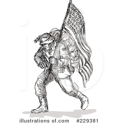 Royalty-Free (RF) Soldier Clipart Illustration by patrimonio - Stock Sample #229381