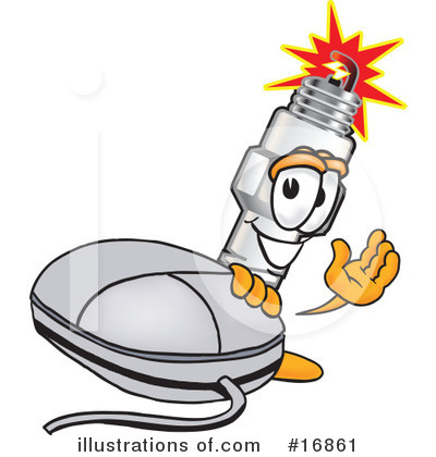 Royalty-Free (RF) Spark Plug Character Clipart Illustration by Mascot Junction - Stock Sample #16861