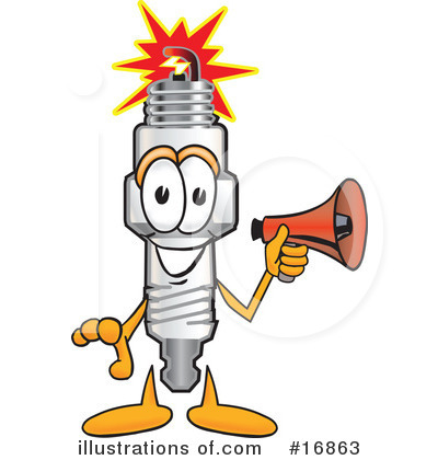 Royalty-Free (RF) Spark Plug Character Clipart Illustration by Mascot Junction - Stock Sample #16863