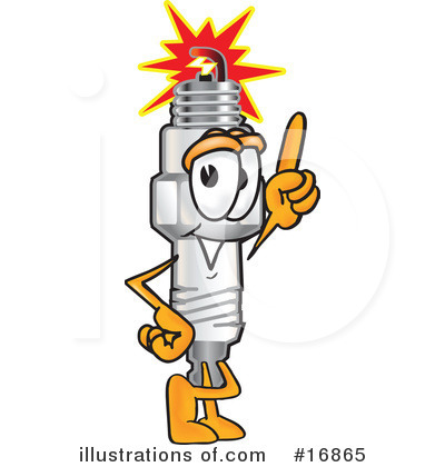 Royalty-Free (RF) Spark Plug Character Clipart Illustration by Mascot Junction - Stock Sample #16865