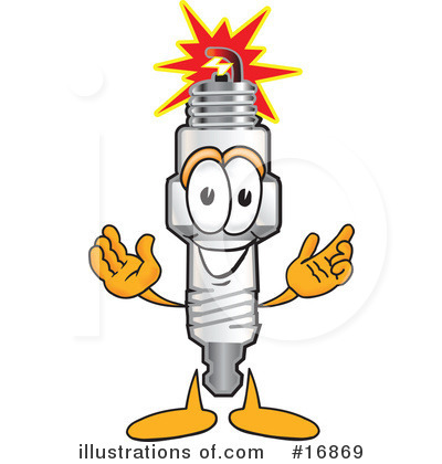 Royalty-Free (RF) Spark Plug Character Clipart Illustration by Mascot Junction - Stock Sample #16869