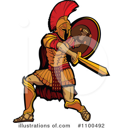 Royalty-Free (RF) Spartan Clipart Illustration by Chromaco - Stock Sample #1100492