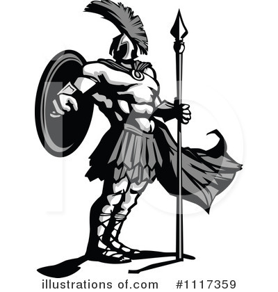 Royalty-Free (RF) Spartan Clipart Illustration by Chromaco - Stock Sample #1117359
