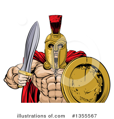 Royalty-Free (RF) Spartan Clipart Illustration by AtStockIllustration - Stock Sample #1355567