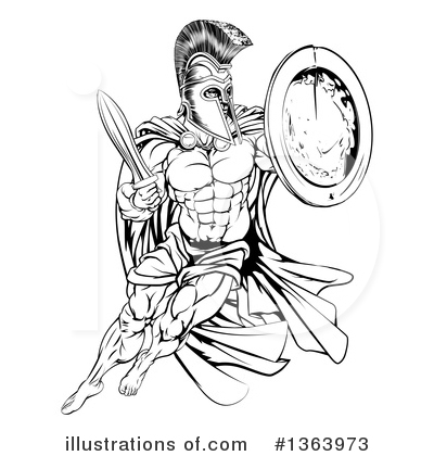 Royalty-Free (RF) Spartan Clipart Illustration by AtStockIllustration - Stock Sample #1363973