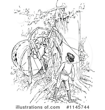 Royalty-Free (RF) Spider Clipart Illustration by Prawny Vintage - Stock Sample #1145744