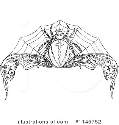 Royalty-Free (RF) Spider Clipart Illustration by Prawny Vintage - Stock Sample #1145752