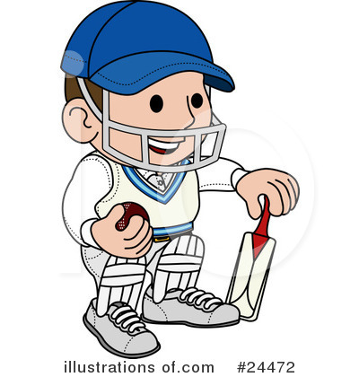 Cricketer Clipart #24472 by AtStockIllustration