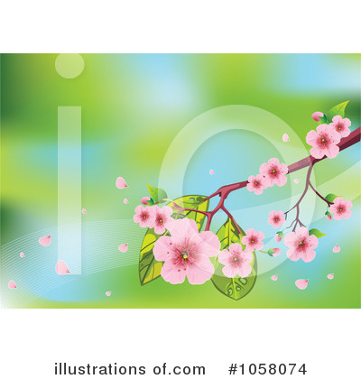Cherry Blossoms Clipart #1058074 by Pushkin