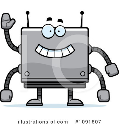 Royalty-Free (RF) Square Robot Clipart Illustration by Cory Thoman - Stock Sample #1091607