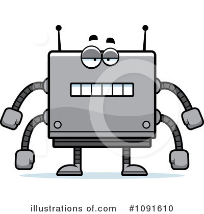 Royalty-Free (RF) Square Robot Clipart Illustration by Cory Thoman - Stock Sample #1091610