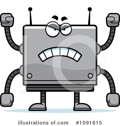 Royalty-Free (RF) Square Robot Clipart Illustration by Cory Thoman - Stock Sample #1091615
