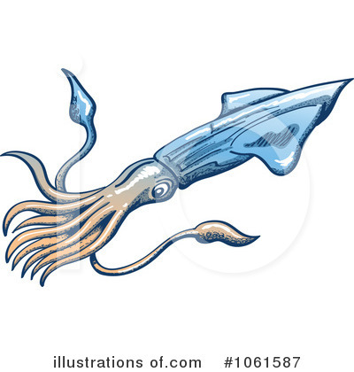 Royalty-Free (RF) Squid Clipart Illustration by Zooco - Stock Sample #1061587