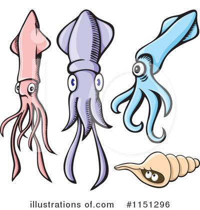 Royalty-Free (RF) Squid Clipart Illustration by Any Vector - Stock Sample #1151296