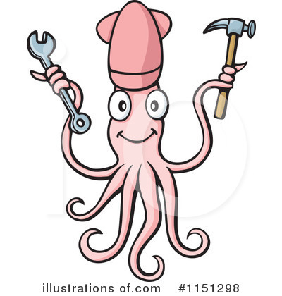 Royalty-Free (RF) Squid Clipart Illustration by Any Vector - Stock Sample #1151298