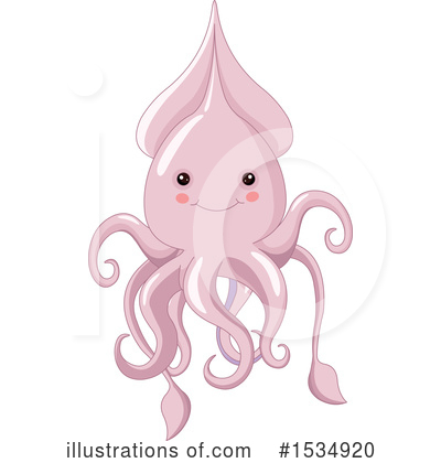 Royalty-Free (RF) Squid Clipart Illustration by Pushkin - Stock Sample #1534920