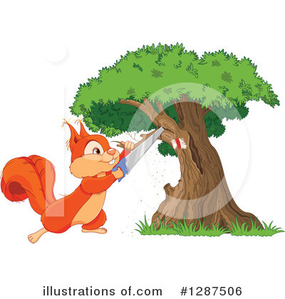Royalty-Free (RF) Squirrel Clipart Illustration by Pushkin - Stock Sample #1287506