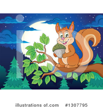 Royalty-Free (RF) Squirrel Clipart Illustration by visekart - Stock Sample #1307795