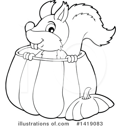 Royalty-Free (RF) Squirrel Clipart Illustration by visekart - Stock Sample #1419083