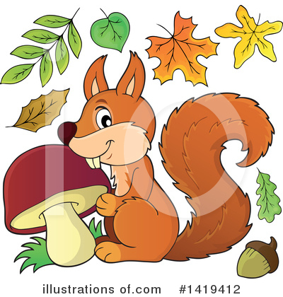 Royalty-Free (RF) Squirrel Clipart Illustration by visekart - Stock Sample #1419412