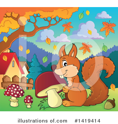 Royalty-Free (RF) Squirrel Clipart Illustration by visekart - Stock Sample #1419414