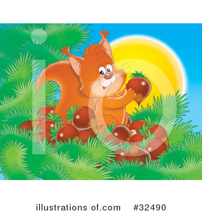 Royalty-Free (RF) Squirrel Clipart Illustration by Alex Bannykh - Stock Sample #32490