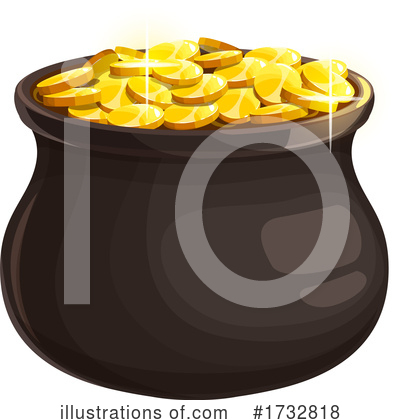 Pot Of Gold Clipart #1732818 by Vector Tradition SM