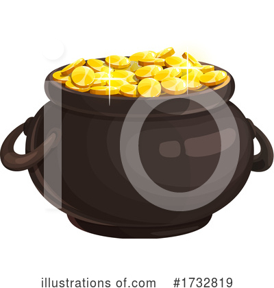 Pot Of Gold Clipart #1732819 by Vector Tradition SM