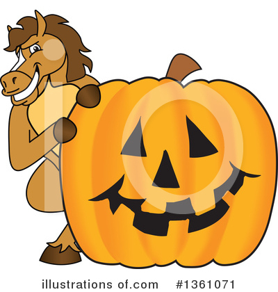 Royalty-Free (RF) Stallion School Mascot Clipart Illustration by Mascot Junction - Stock Sample #1361071