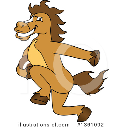 Royalty-Free (RF) Stallion School Mascot Clipart Illustration by Mascot Junction - Stock Sample #1361092