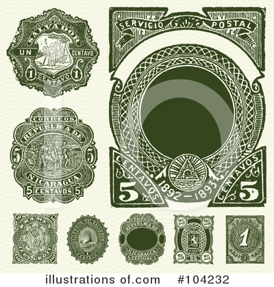 Royalty-Free (RF) Stamps Clipart Illustration by BestVector - Stock Sample #104232