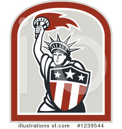 Royalty-Free (RF) Statue Of Liberty Clipart Illustration by patrimonio - Stock Sample #1239544