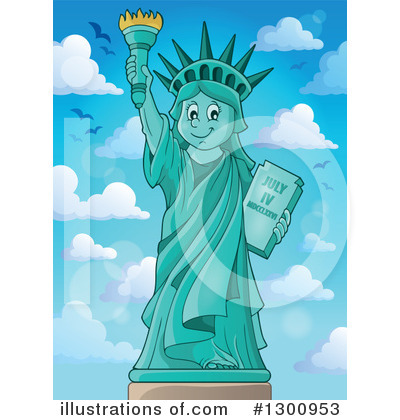 Royalty-Free (RF) Statue Of Liberty Clipart Illustration by visekart - Stock Sample #1300953