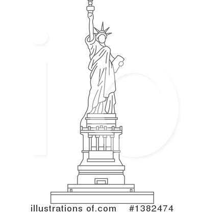 Royalty-Free (RF) Statue Of Liberty Clipart Illustration by Vector Tradition SM - Stock Sample #1382474