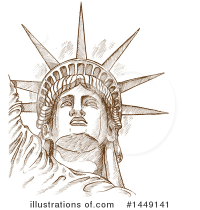 Royalty-Free (RF) Statue Of Liberty Clipart Illustration by Domenico Condello - Stock Sample #1449141