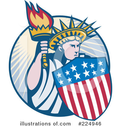 Royalty-Free (RF) Statue Of Liberty Clipart Illustration by patrimonio - Stock Sample #224946