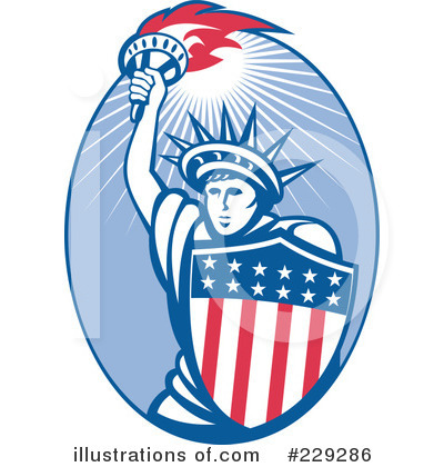 Royalty-Free (RF) Statue Of Liberty Clipart Illustration by patrimonio - Stock Sample #229286