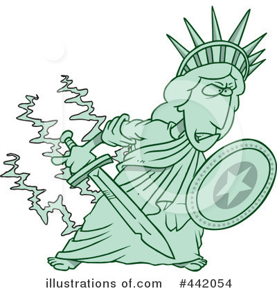Royalty-Free (RF) Statue Of Liberty Clipart Illustration by toonaday - Stock Sample #442054