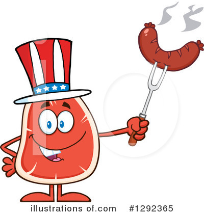 Royalty-Free (RF) Steak Character Clipart Illustration by Hit Toon - Stock Sample #1292365