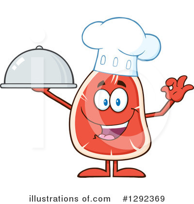Royalty-Free (RF) Steak Character Clipart Illustration by Hit Toon - Stock Sample #1292369