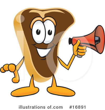 Royalty-Free (RF) Steak Character Clipart Illustration by Mascot Junction - Stock Sample #16891
