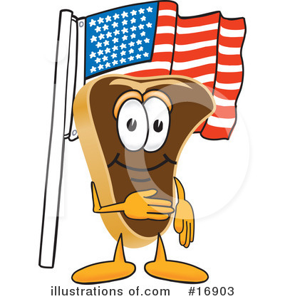 Royalty-Free (RF) Steak Character Clipart Illustration by Mascot Junction - Stock Sample #16903